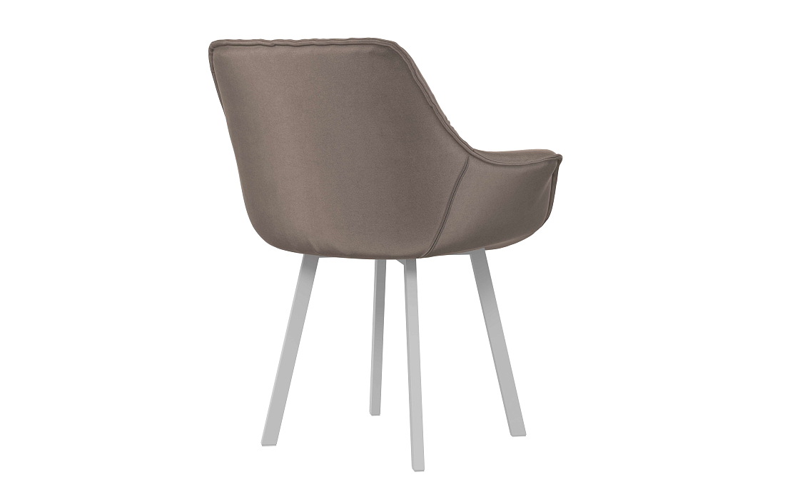 Стул Квинта велюр конфетти мокко/Цвет металл белый